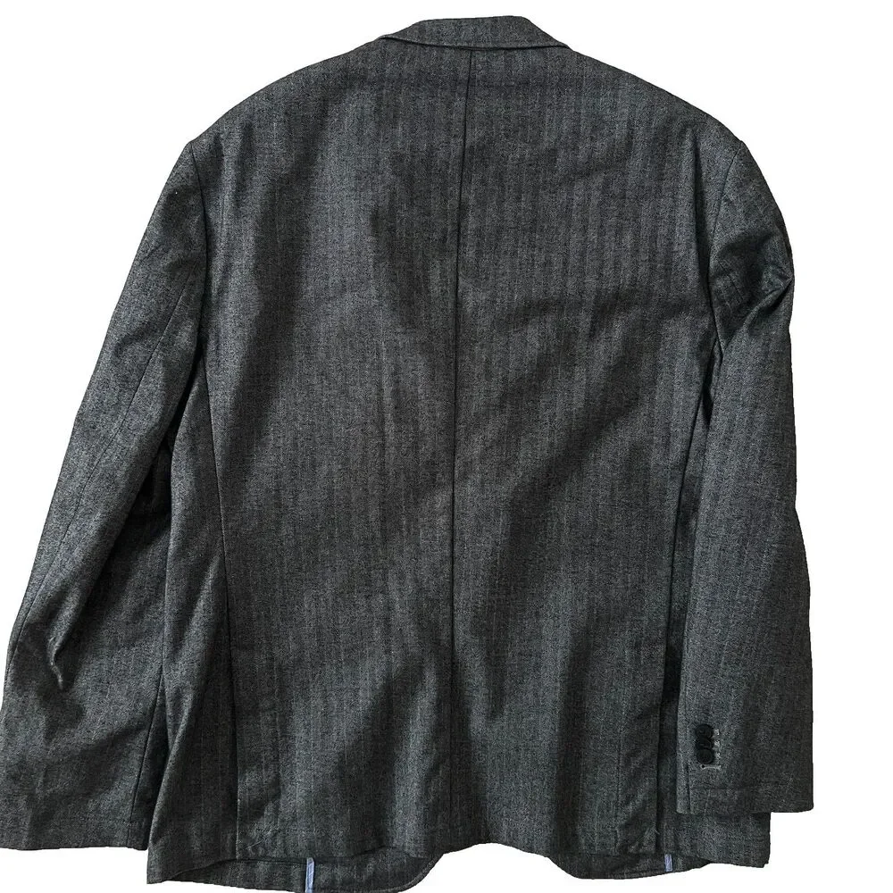 Jos A Bank Reserve Mens Blazer XXL Cotton Herringbone Sport Coat Black White NWT